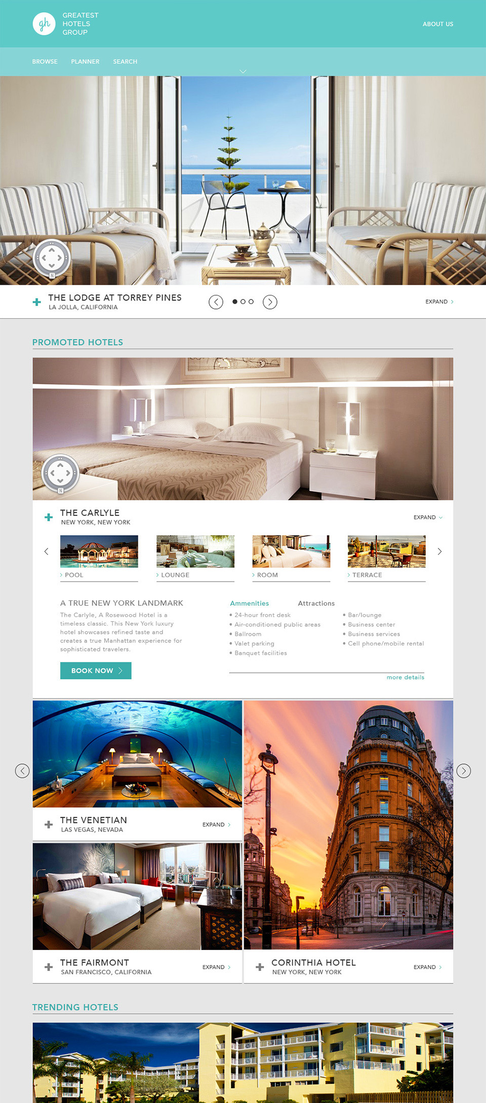 Greatest Hotels Website Composition