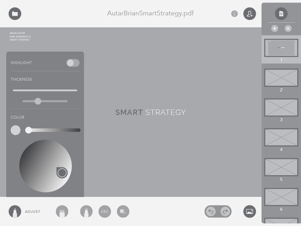 Smart iPad App Wireframe Design